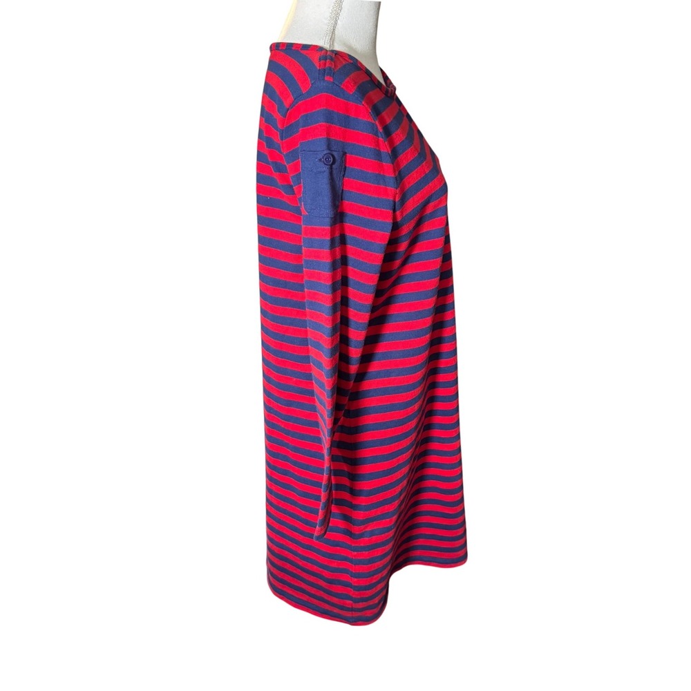 Vineyard Vines Red Navy Striped 3/4‎ Sleeve Boat Neck Dress Medium Preppy NWT - Picture 6 of 10